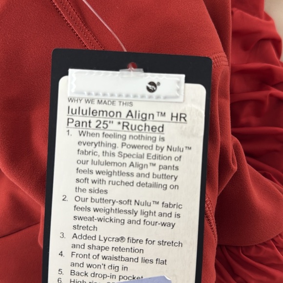 lululemon athletics align hr pant ruched cayenne High-Waisted Leggings Sz 8 NWT - Picture 7 of 14